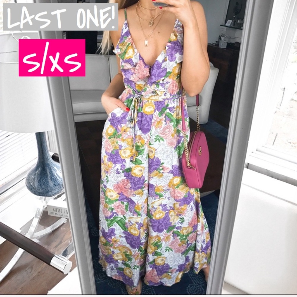 🆕 PURPLE MULTI FLORAL PRINT JUMPSUIT! - Picture 9 of 11